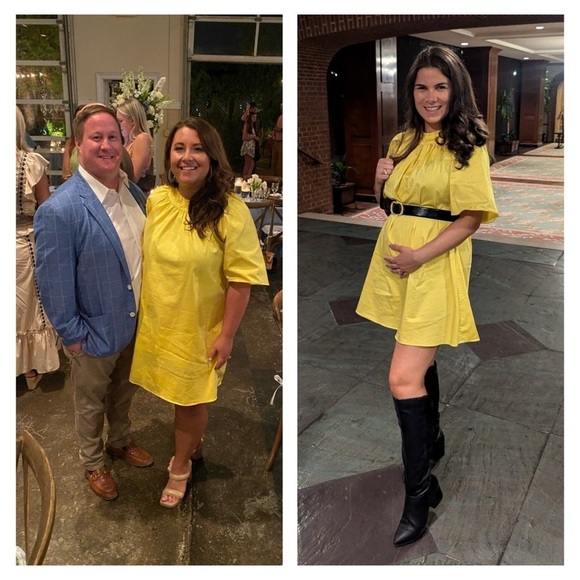 ROKSANDA yellow dress size medium mini bow cotton casual short sleeve spring - Picture 5 of 16